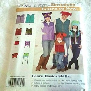 Simplicity 1725 Learn to Sew vests & hats